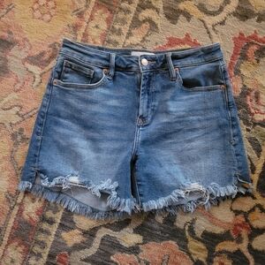 Dear John Blue Frayed Jean Shorts